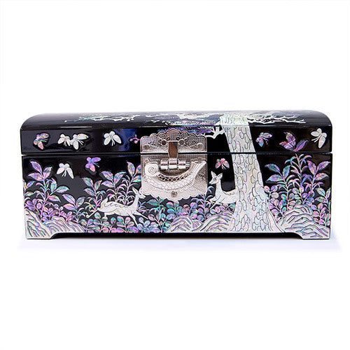 Moon, Crane & Pine 2-Tier Mother of Pearl Jewelry Box – K-Crafts