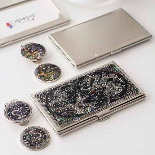 2-Piece Set: Business Card Case Golf Ball Marker K(Traditional)