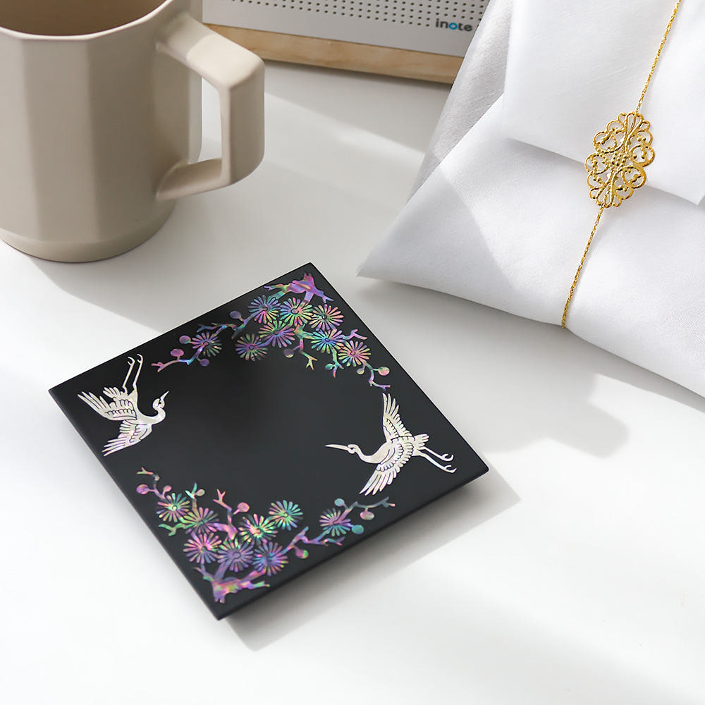 Najeonchilgi Mother of Pearl Coaster Mother of Pearl Coaster Traditional Coaster Traditional Red