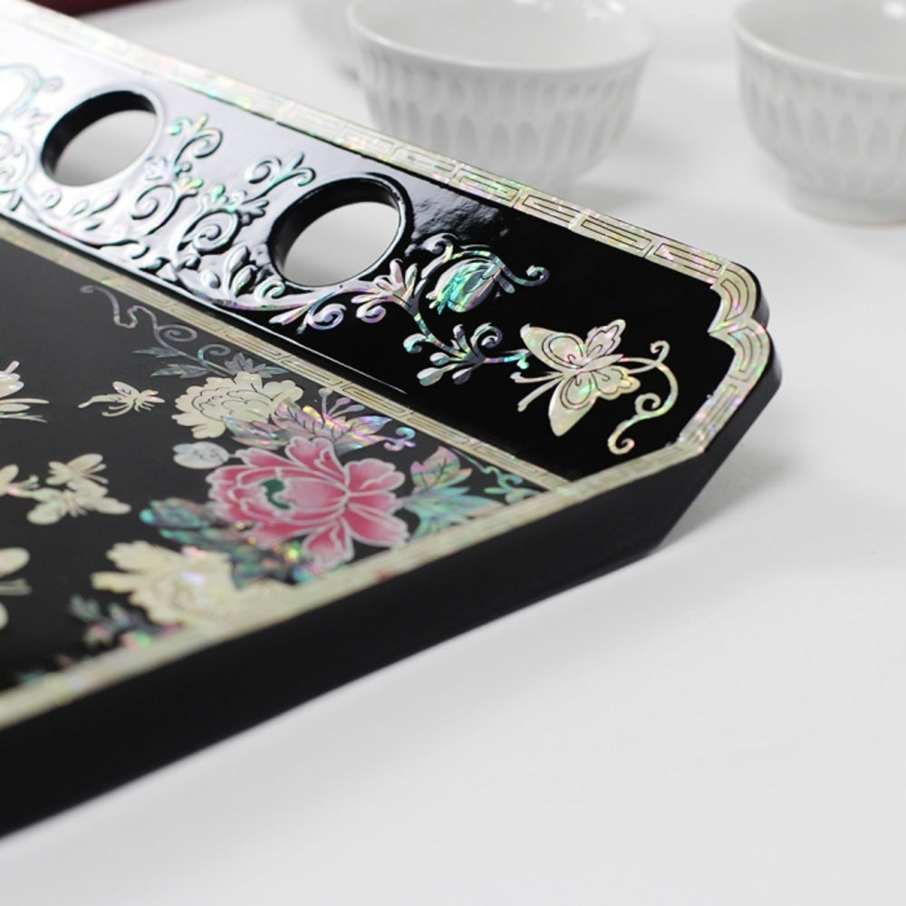Najeonchilgi Butterfly Handle Mother of Pearl Tray (Medium)