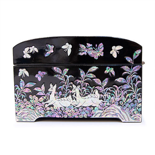 Moon, Crane & Pine 2-Tier Mother of Pearl Jewelry Box – K-Crafts