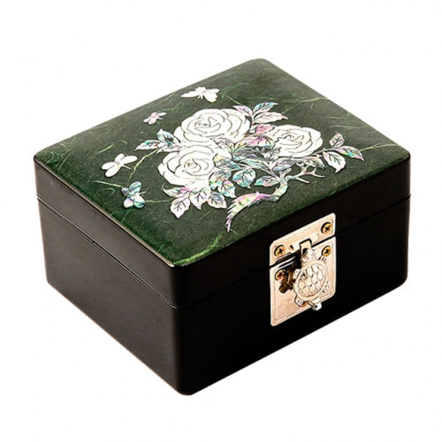 Green Rose - Hanji Turtle Jewelry Box