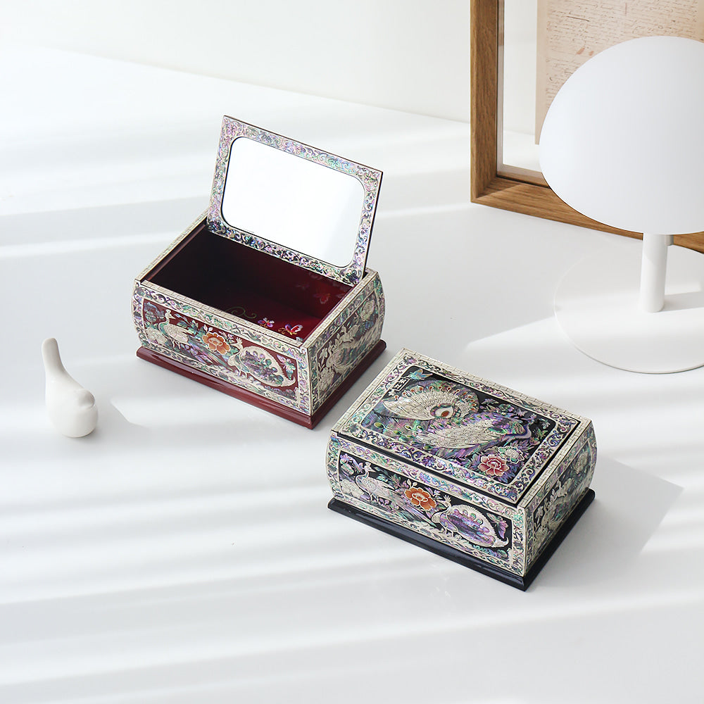 Najeonchilgi Peacock Flower Multi Purpose Jewelry Box (Master Artisan Kim Young-man)