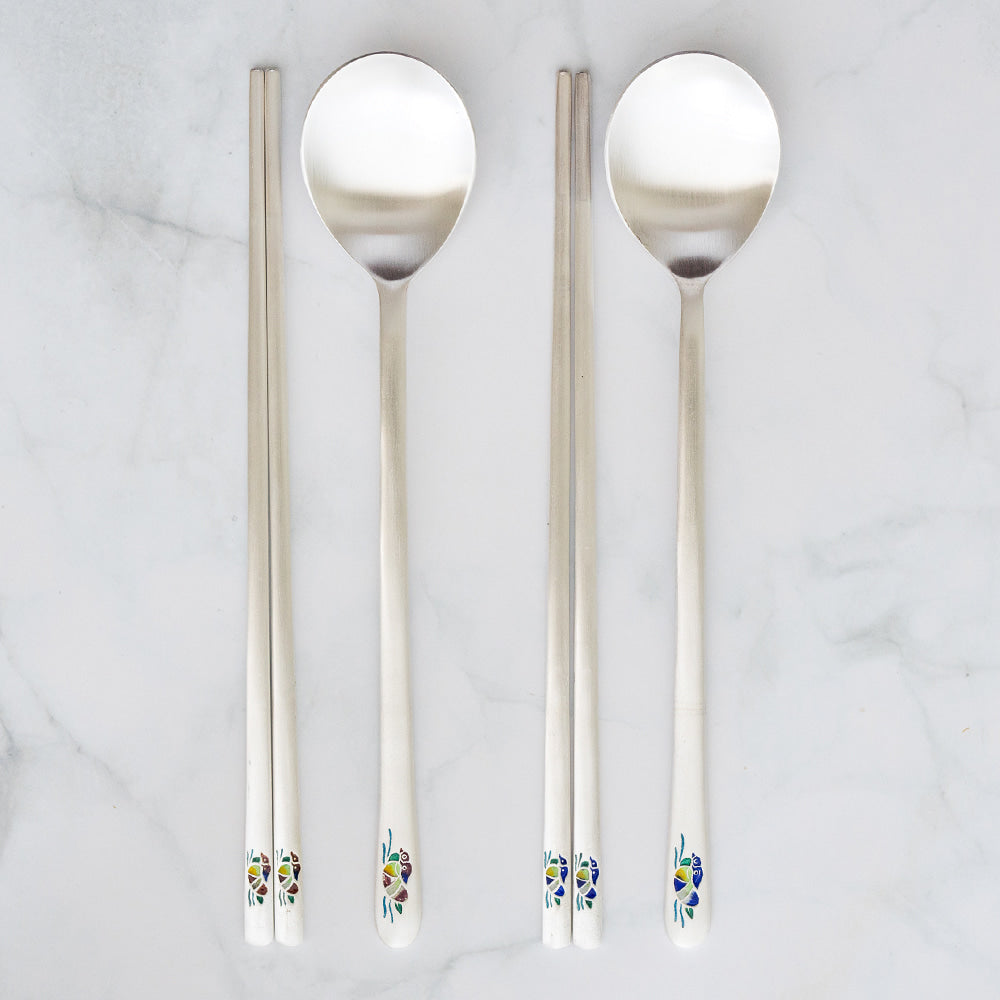 Spoon & Chopstick Set — Pine & Crane - LV0070