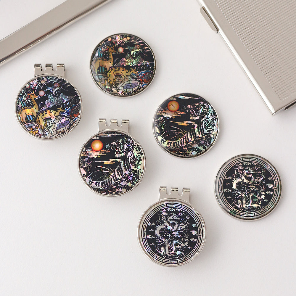 2-Piece Set: Business Card Case Golf Ball Marker K(Traditional)