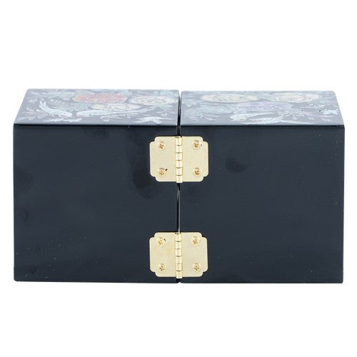 Glossy Rose Double LiddedJewelry Box (Black) Small
