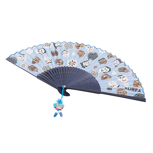 Silk & Ramie Hand Fan (Blue) - FN0016
