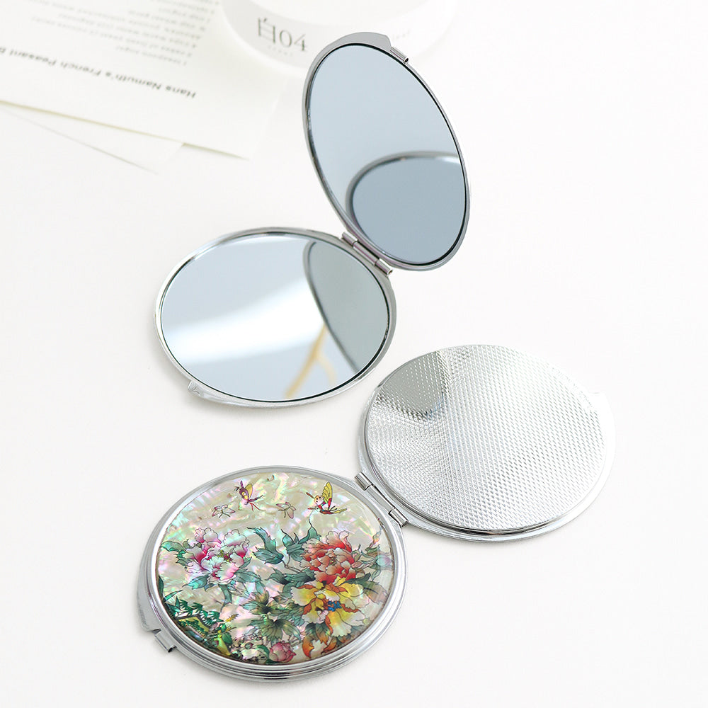 2-Piece Set: Mother of Pearl Business Card Case Hand Mirror K