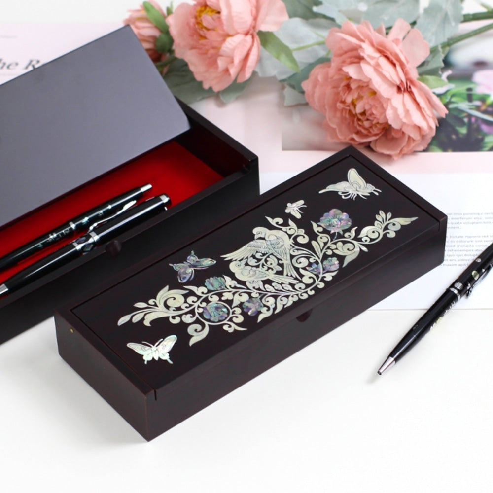 Najeonchilgi Auto-Open Mother of Pearl Pen Case