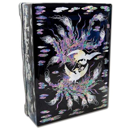 Najeon Chilgi Mother of Pearl Document & Memo Box — Phoenix - OF0216
