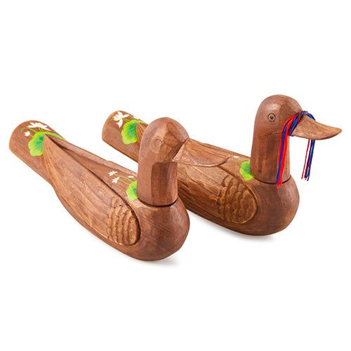 Large Wooden Mandarin Duck — Lotus - DE0141