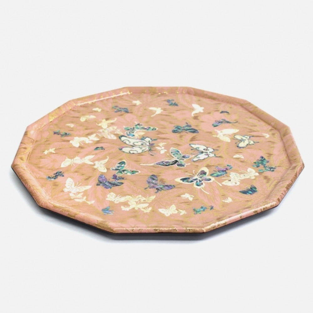 Silk Najeon Flower & Butterfly Mother of Pearl Tray