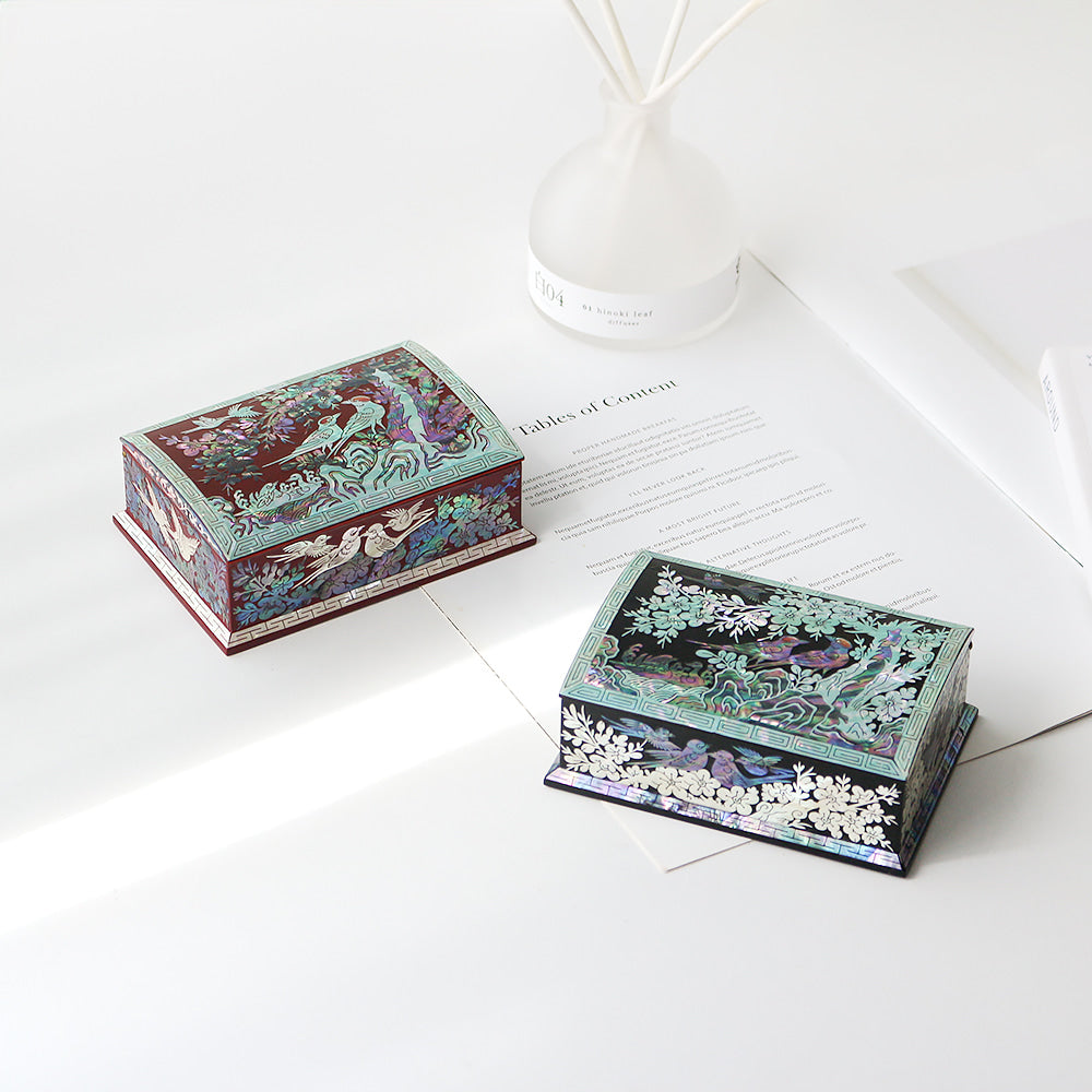 Najeonchilgi Plum Blossom Auto-Open Mother of Pearl Business Card Case
