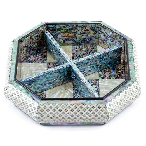 New Seven Treasures Motif (Diamond) Pattern 4-fold Knob Straight Octagonal Multi-Purpose Box - by Park In-ho