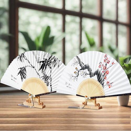 Large Hanji Traditional Fan — Plum Blossom - FN0076