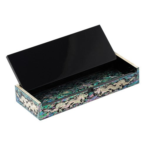 Najeon Chilgi Mother of Pearl Pen & Pencil Holder — Pine & Crane by 오명호 - OF0028