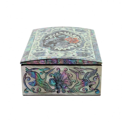 Peony & Bird Mother of Pearl Business Card Case, Multi-Purpose Box