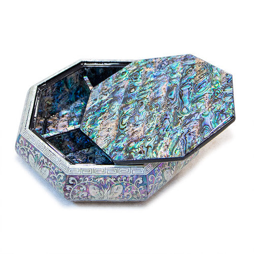 Premium Najeonchilgi Lacquerware Butterfly Octagonal 다용도 Mother of Pearl Jewelry Box - Jang Tae - Bok