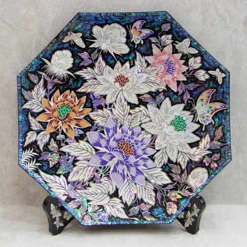 Najeon Chilgi Mother of Pearl Plate & Tray — Peony by Park In-ho - DE0048