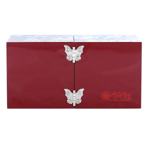 Plum Blossom Double LiddedJewelry Box (Red) - by Kim Yong-gwan