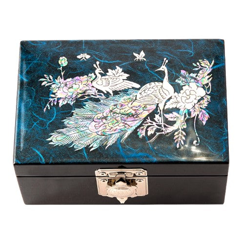 Hanji Straight Turtle 1-Tier Jewelry Box Large (Red/Blue/Purple)