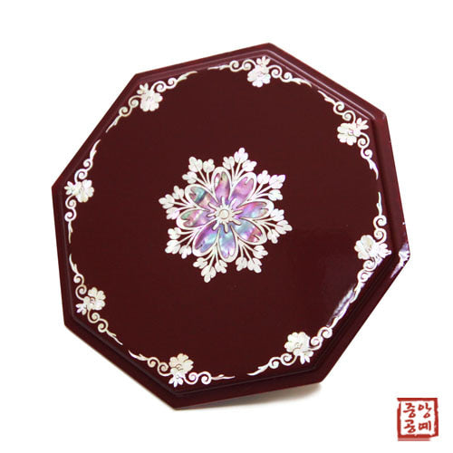 Joseon Mother of Pearl Flower & Butterfly Pattern Octagonal Jewelry Box (Small)