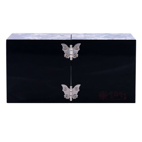 Plum Blossom Double LiddedJewelry Box (Black) - by Kim Yong-gwan