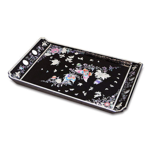 Large Najeon Chilgi Mother of Pearl Plate & Tray — Butterfly - DE0051