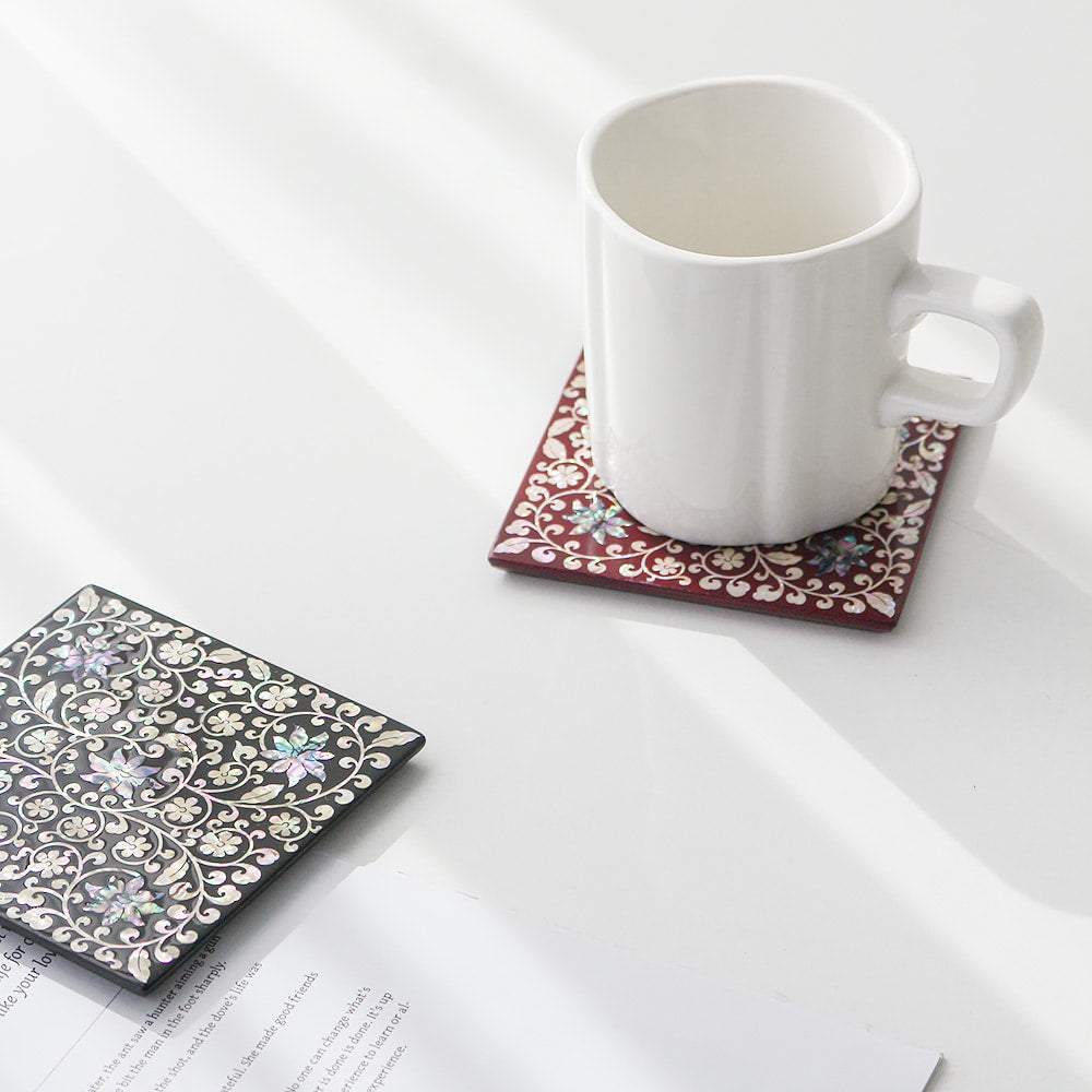 Najeonchilgi Square Mother of Pearl Coaster (Arabesque)