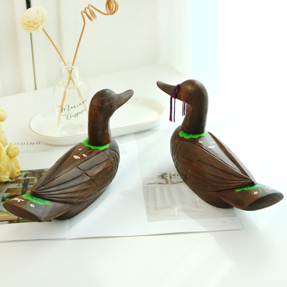 Wild Goose Wood Carved Set (Lotus Medium) Wood Carved Box Wedding Pyebaek Box Wild Goose
