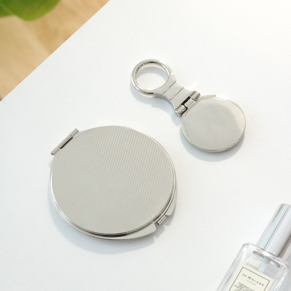 2-Piece Set: Mother of Pearl Hand Mirror Keyring K