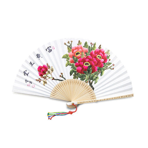 Hanji Traditional Fan — Peony - FN0086