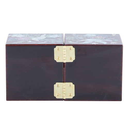 Glossy Plum Blossom Double LiddedJewelry Box (Red) Small