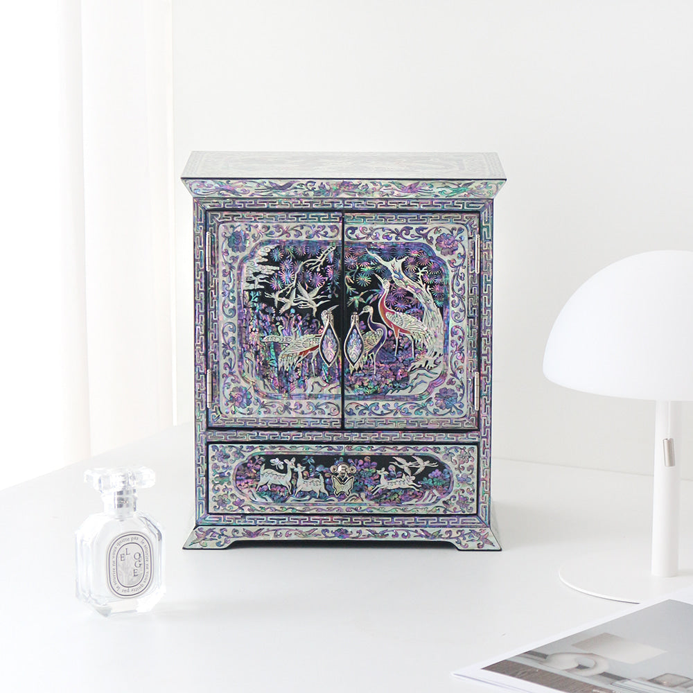 Najeonchilgi Ten Symbols of Longevity Drawer Mother of Pearl Jewelry Box (Large)