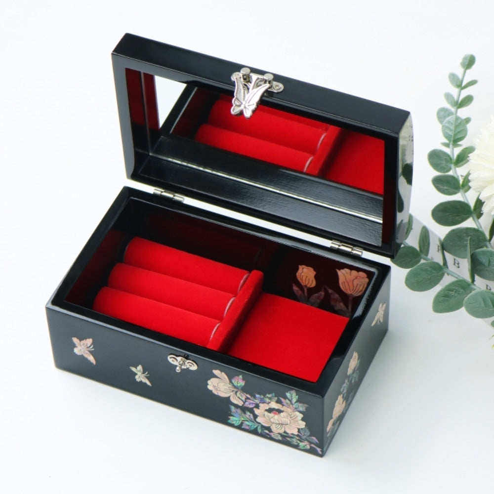 Premium Najeonchilgi Mother of Pearl Jewelry Box, 16 cm