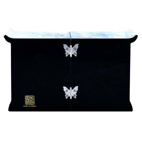 Crane & Pine Embroidered Drawer Roof TileDouble LiddedJewelry Box (Large)