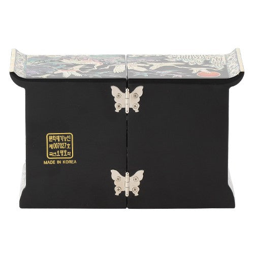 Crane & Pine (Black) Roof Tile Double LiddedJewelry Box - Oh Myung - Ho