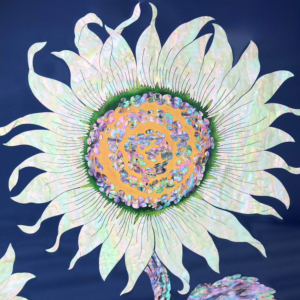Najeonchilgi Sunflower Wall Mounted Mother of Pearl Frame (Blue)