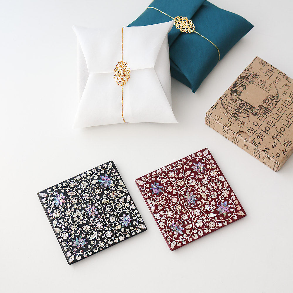 Najeonchilgi Square Mother of Pearl Coaster (Arabesque) 2P
