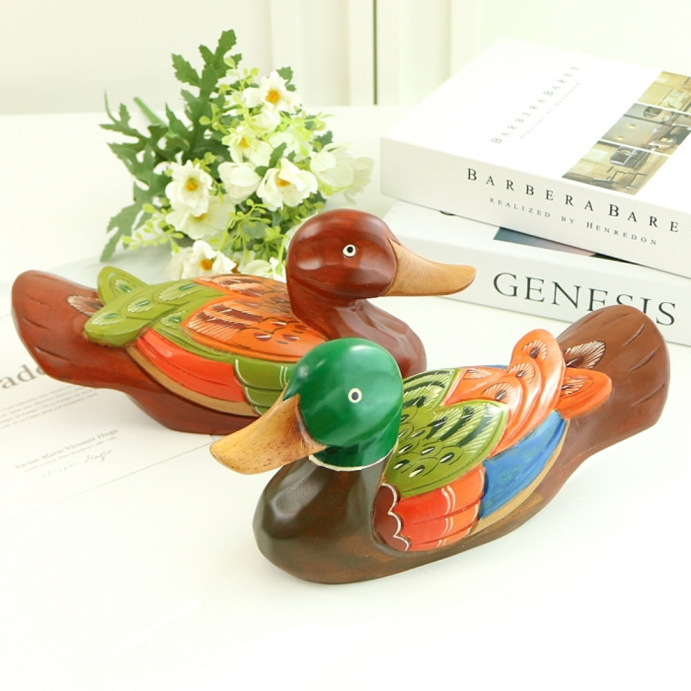 Traditional Wood Carved Mandarin Duck Set (Large) Wood Carved Box Wedding Pyebaek