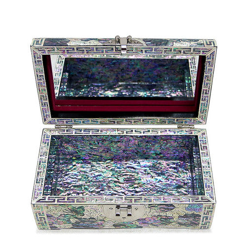 Peony Rounded 2-Tier Najeonchilgi Jewelry Box, Small by Oh Myung-ho