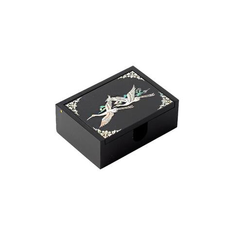 Najeon Chilgi Mother of Pearl Business Card Holder — Double Cranes - OF0016