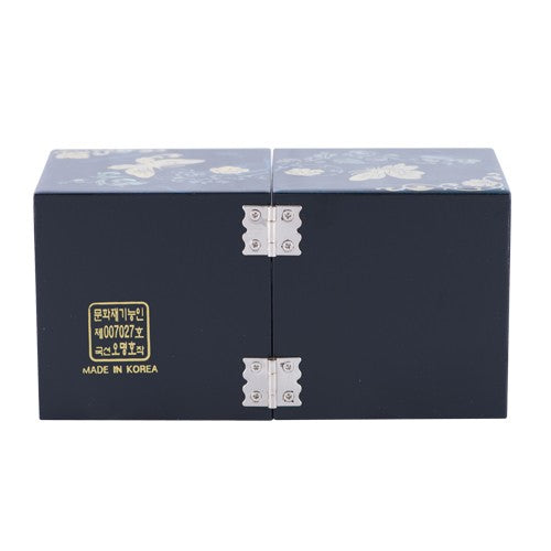 Hanji Butterfly Double LiddedJewelry Box (Blue) - Oh Myung - Ho Small
