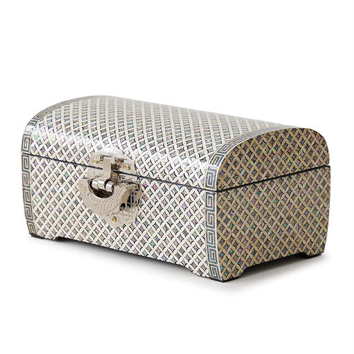 Premium Najeonchilgi lacquerware Peacock Bandaji Chest Drawer Mother of Pearl Jewelry Box (Extra Large, Red Black) - by Jang Tae-bok