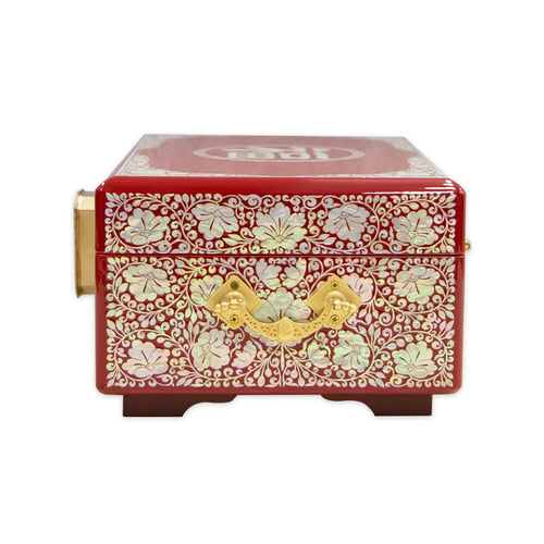Crane & Pine 4-Tier Embroidered Drawer Roof Tile Jewelry Box (Black, Red) 大- by Kim Young-man