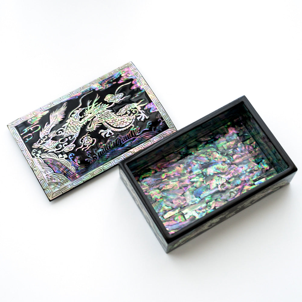 Najeon Chilgi Mother of Pearl Business Card Holder — Dragon by 오명호 - OF0023