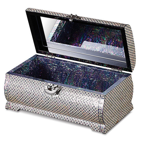 Seven Treasures rounded two-tier mother-of-pearl jewelry box by Park In-ho