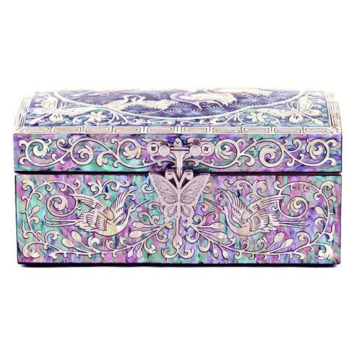 해RedBox Crane & Pine Cloud Pattern Border 1-Tier Jewelry Box (Black) Medium - Oh Myung - Ho