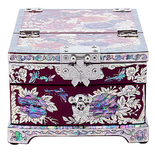 Peony 1-TierDrawer VanityJewelry Box (Red) Small