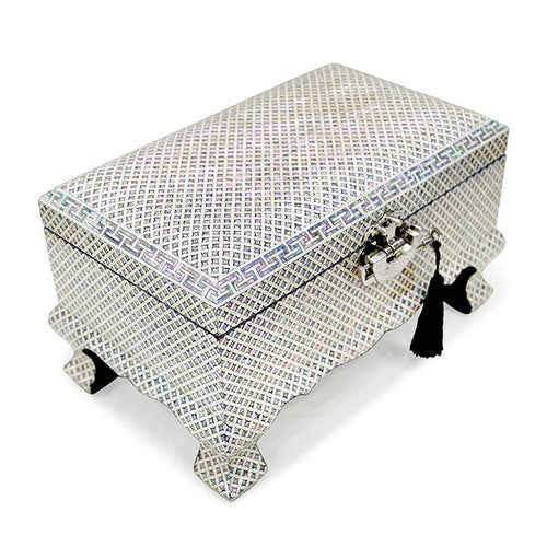 Seven Treasures Pattern Good Luck 2-Tier Magpie-foot Left Jewelry Box- by Park In-ho